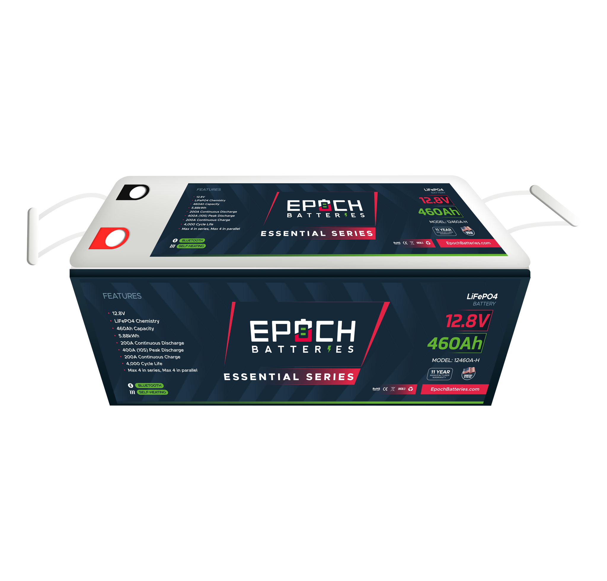 Epoch Batteries 12V 460Ah Essential Series - Heated & Bluetooth LiFePO4 Battery