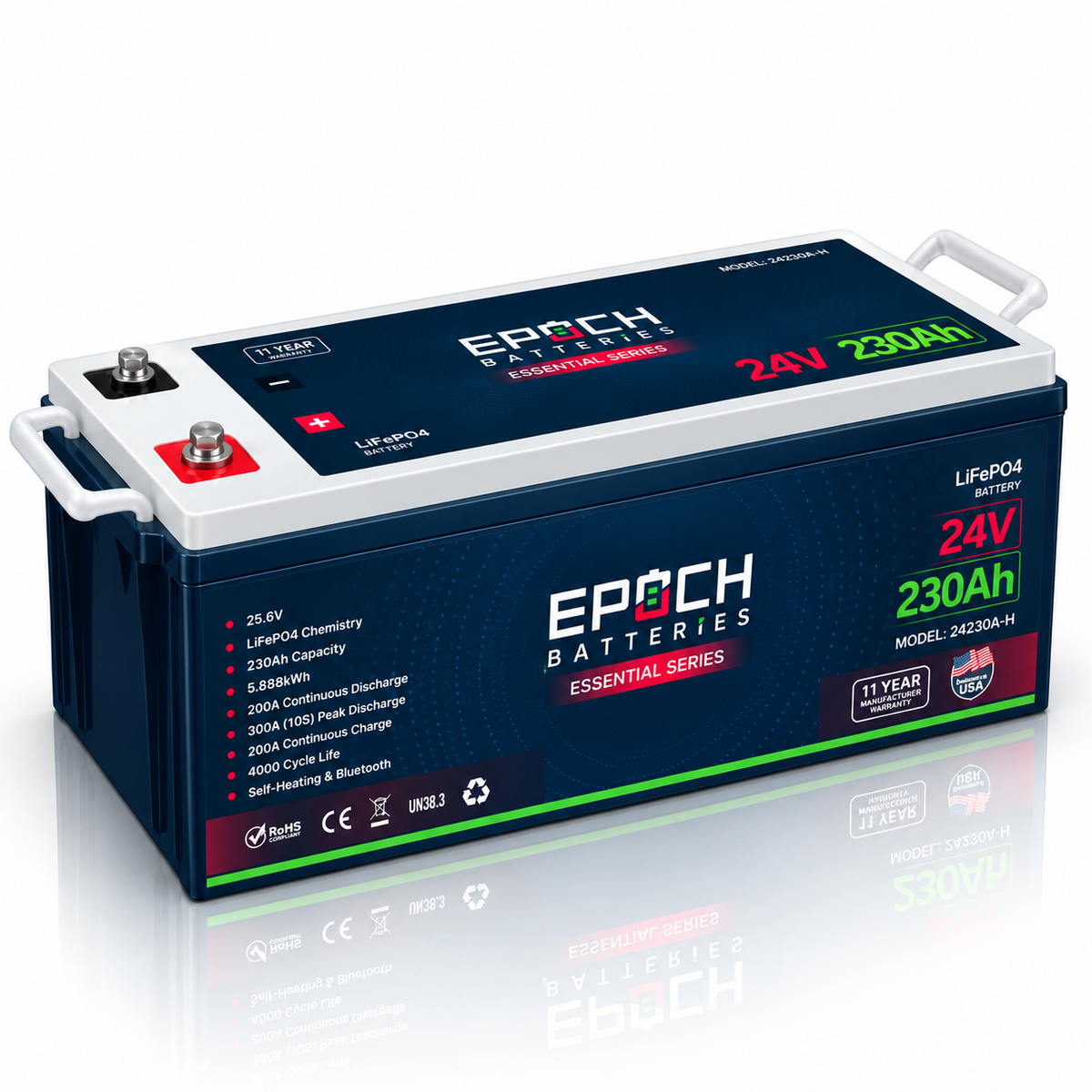 24V 230Ah Essential Series LiFePO4 Battery (5.89kWh)