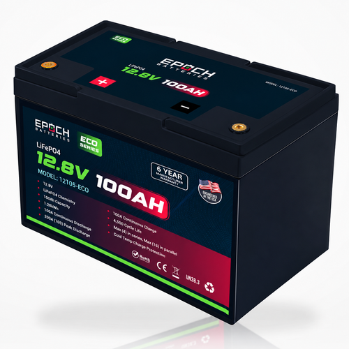 12V 100Ah Eco Series LiFePO4 Battery (1.28kWh)
