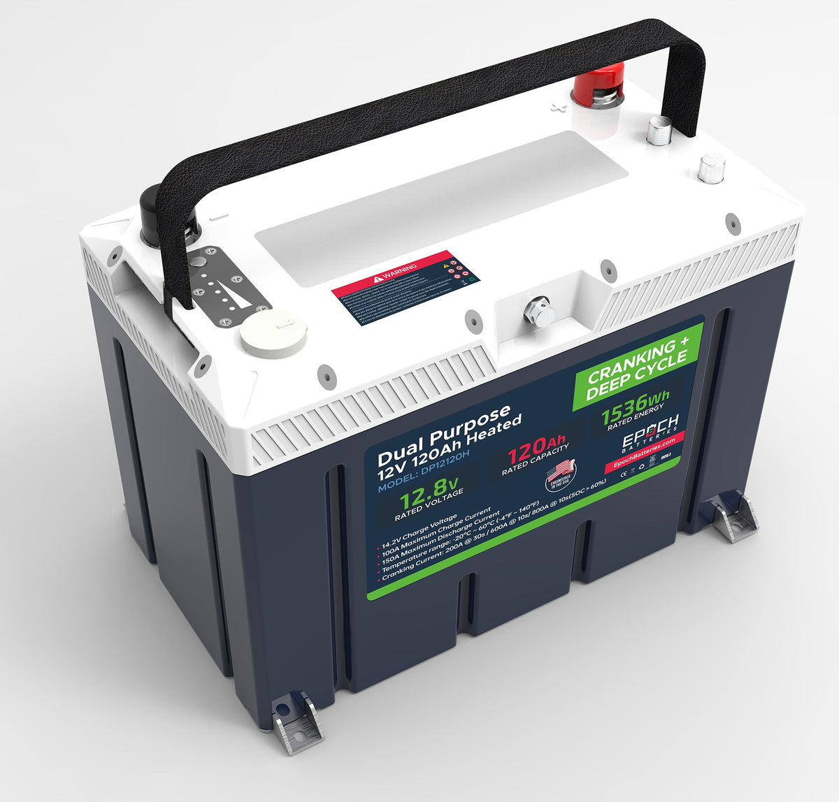 12V 120Ah (1.54kWh) Pro Series - LiFePO4 Cranking & Deep Cycle Lithium Battery (Dual Purpose)