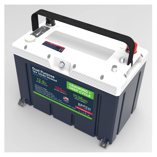 Epoch Batteries 12V 120Ah Pro Series - Group 27 - Cranking & Deep Cycle Lithium Battery (Dual Purpose)