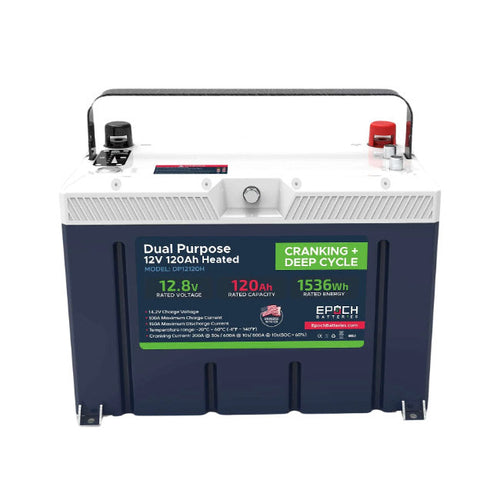 Epoch Batteries 12V 120Ah Pro Series - Group 27 - Cranking & Deep Cycle Lithium Battery (Dual Purpose)