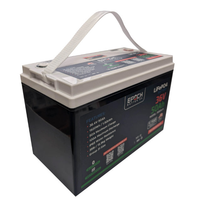 Epoch Batteries 36V 50Ah Essential Series - Group 31 - Bluetooth Heating IP54 Waterproof
