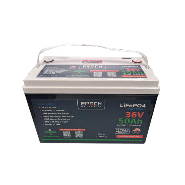 Epoch Batteries 36V 50Ah Essential Series - Group 31 - Bluetooth Heating IP54 Waterproof
